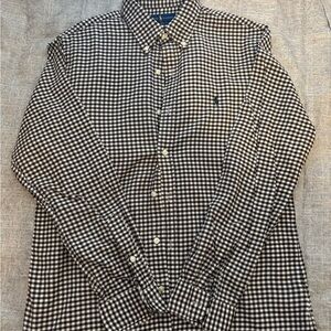 Ralph Lauren Brown and White Checkered Shirt